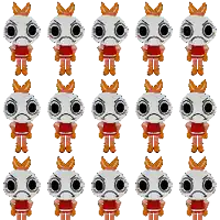 a bunch of cartoon characters with angry faces on them