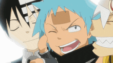 a cartoon character with a bandage on his forehead is smiling