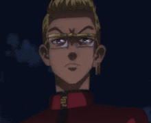 a close up of a cartoon character with glasses and the number 101 on his chest