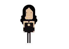 a cartoon woman standing next to a sign that says um beijinho doce pra voce