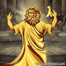 a statue of a man with a beard is on a website called stoicismonsol