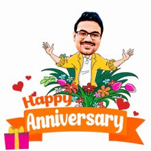 Happy Anniversary Wishes For Couple Weeding GIF