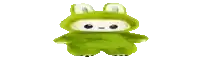 a cartoon character is wearing a bunny costume and standing on its hind legs .