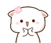 a cartoon cat with a flower on its ear