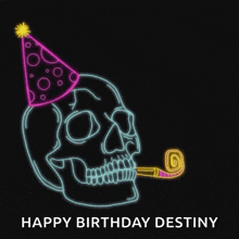 Happy Birthday Skull GIF