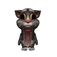 a cartoon cat with its mouth open and a book in it 's mouth