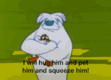 abominable snowman looney tunes hug cant breathe funny
