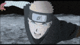 a cartoon character wearing a headband with a circle on it