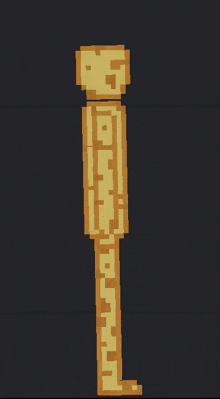 a pixel art drawing of a statue with the letter i on it