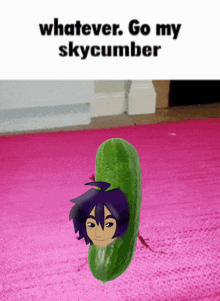 a picture of a cucumber with a person 's face on it