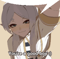 a cartoon character with a speech bubble that says you 're a good boy