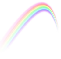 a rainbow is coming out of the sky on a white background