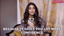 Because It Gives You Lot More Confidence Pooja Hegde GIF - Because It Gives You Lot More Confidence Pooja Hegde Pinkvilla GIFs