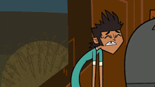 a cartoon of a boy and a girl standing next to each other with the girl looking angry