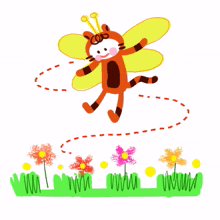 brown cat bee flying wings