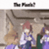 a blurry picture of a girl wearing a mask in a room with other people .