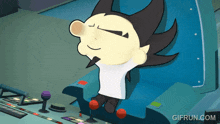 a gif from gifrun.com shows a cartoon character sleeping