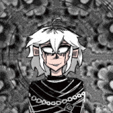 a black and white drawing of a person with a chain around their neck that says inshot