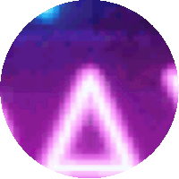 a purple circle with a triangle in the middle of it