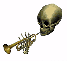skeleton doot trumpet skeleton meme transparent