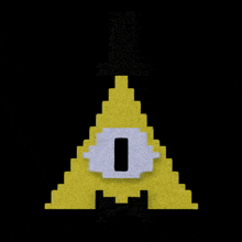 a pixel art of a pyramid with a smiley face on it