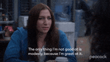 The Only Thing I'M Not Good At Is Modesty Because I'M Great At It Gina Linetti GIF