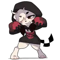 a cartoon drawing of a furry character wearing a black hoodie