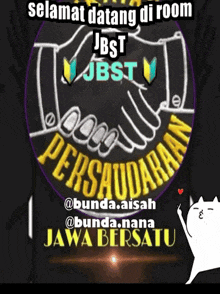 a poster that says " selamat datang di room " on it