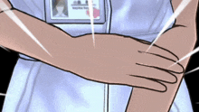 a cartoon of a nurse with a name tag that says kazuma