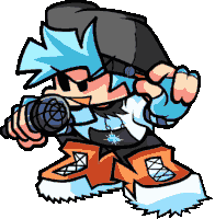 a cartoon character is holding a microphone and singing into it