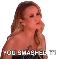 a woman says " you smashed it " in front of her face
