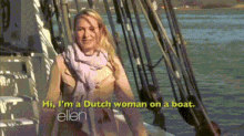 Dutch Woman On A Boat With Subtitles GIF - Boat Dutch Reporter GIFs