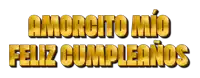 amorcito mio feliz cumpleanos is written in gold letters