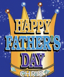 a happy father 's day card with a crown