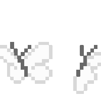 White Pixel Sticker - White Pixel Butterfly Stickers