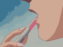 Anime Putting On Lipstick GIF - Anime Putting On Lipstick Lipstick GIFs