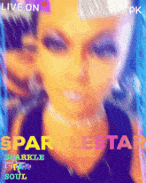 a blurry picture of a woman with the words live on pk on the top