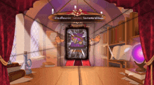 a cartoon drawing of a room with a sign that says ' a broken mirror '