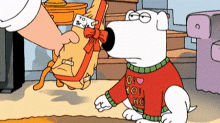 Brian Family Guy Family Guy Present GIF - Brian Family Guy Family Guy Present Brian Christmas GIFs