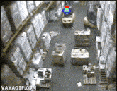 a warehouse with a vavagif.com logo on the bottom left
