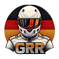an illustration of a motorcycle racer with the word grr on the bottom right