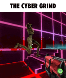 a screenshot of a video game with the words the cyber grind