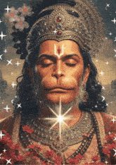 a painting of a monkey with a crown on his head