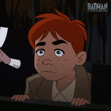 a poster for batman caped crusader shows a cartoon character