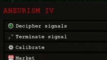 a screenshot of aneurism iv with a green finger pointing to the decrypter signals option