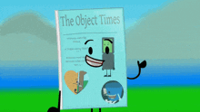 a cartoon character holding a newspaper that says " the object times "