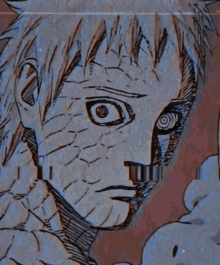a close up of a person 's face with a triangle in the eye