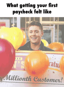 Jensen Ackles First Pay Check GIF - Jensen Ackles First Pay Check Celebrate GIFs