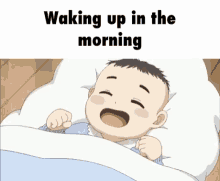 waking up baby anime ugly