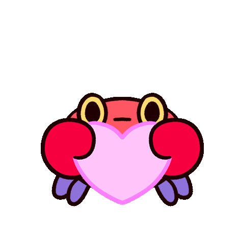 Heart Broken Crabby Crab Sticker - Heart Broken Crabby Crab Pikaole Stickers